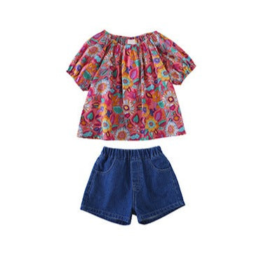 [363468] - Setelan Fashion Anak Import - Motif Multicolor Plant