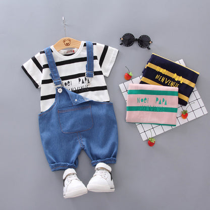 [368200] - Baju Setelan Overall Keren Anak - Motif Noel Papa