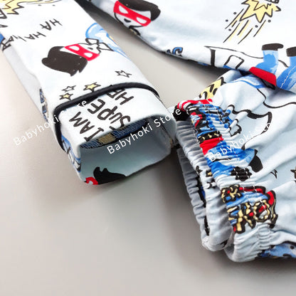 [225698] - Baju Piyama Anak Import / Setelan Tidur Anak - Motif Super Boy