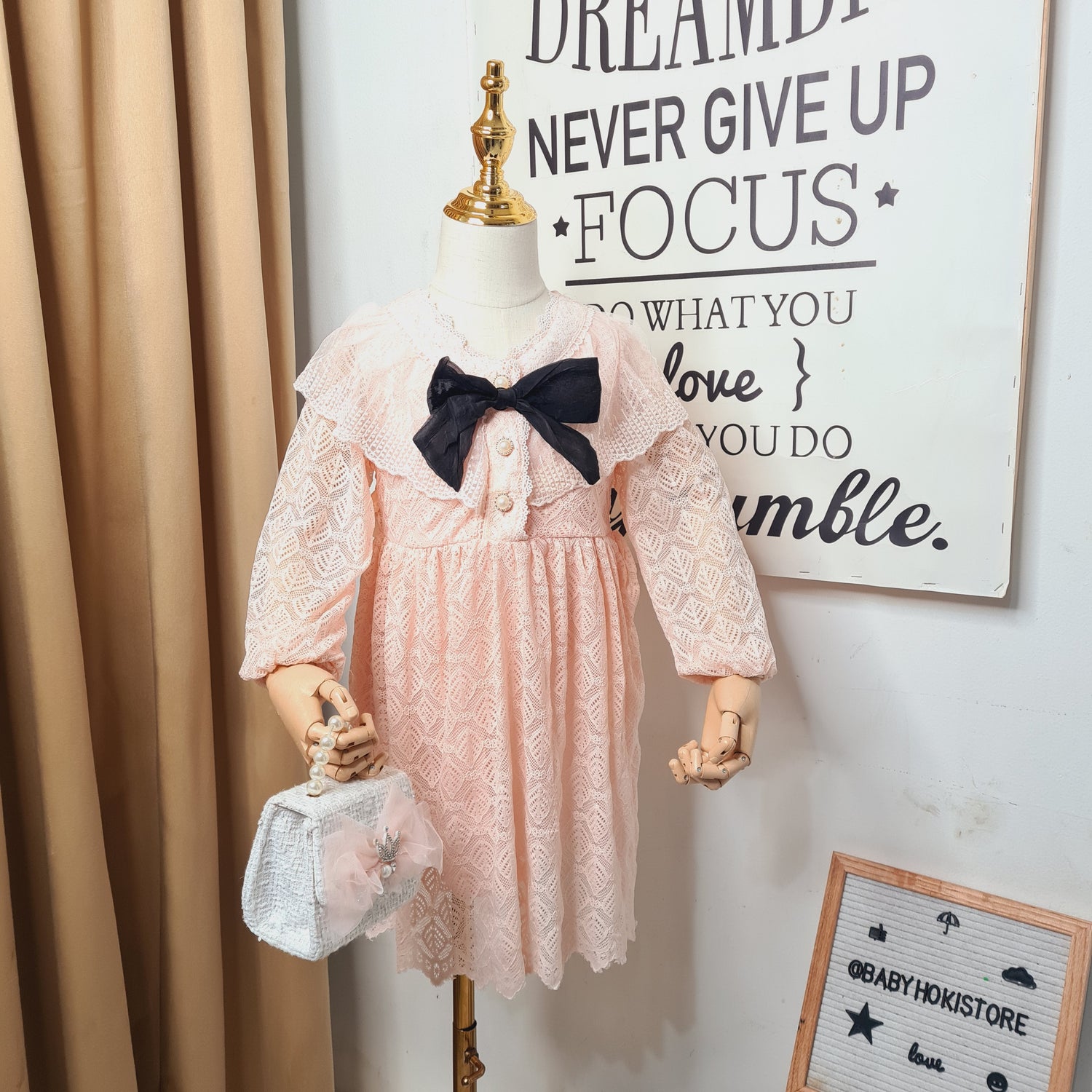 [001365] - Dress Fashion Anak - Motif Lace Ribbon