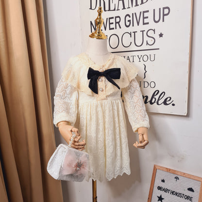 [001365] - Dress Fashion Anak - Motif Lace Ribbon