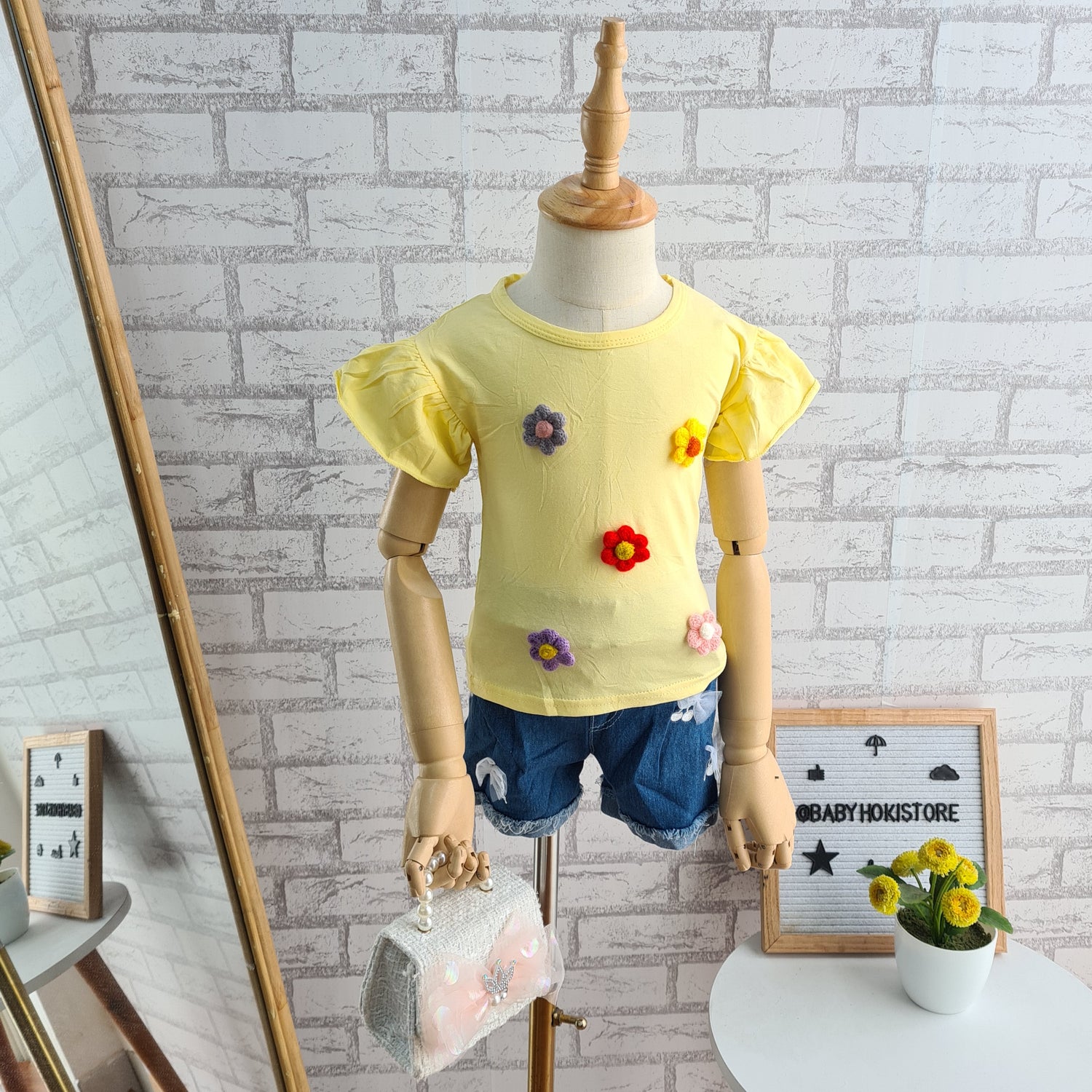 [001355] - Setelan Ootd Fashion Anak - Motif Color Flower
