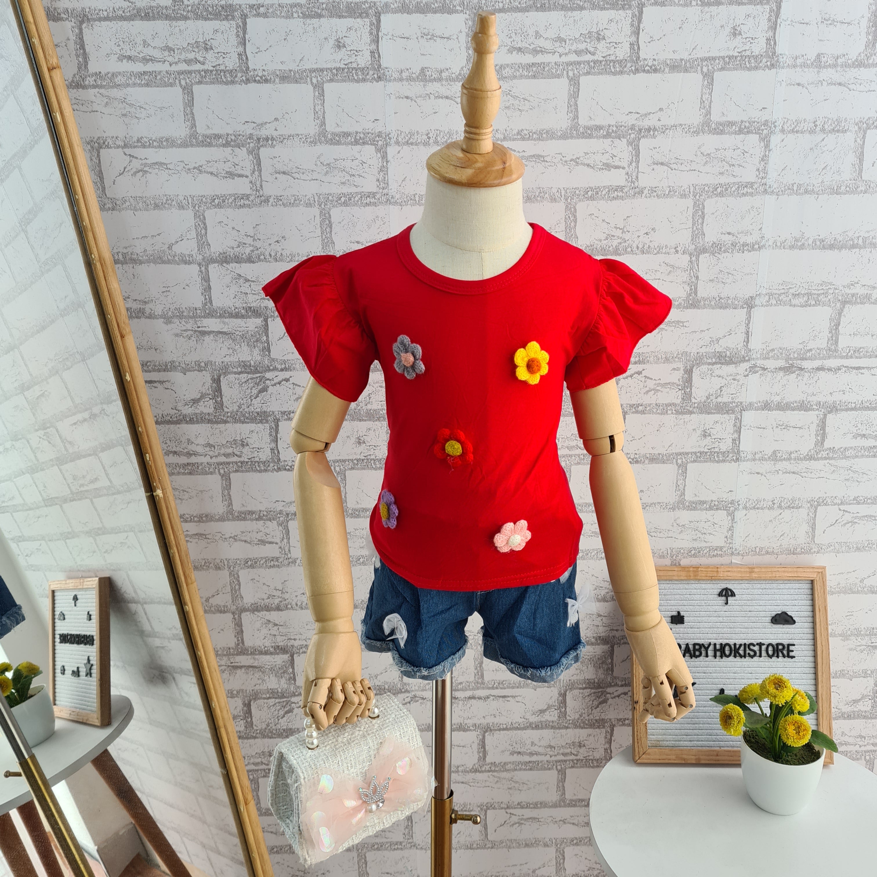 [001355] - Setelan Ootd Fashion Anak - Motif Color Flower