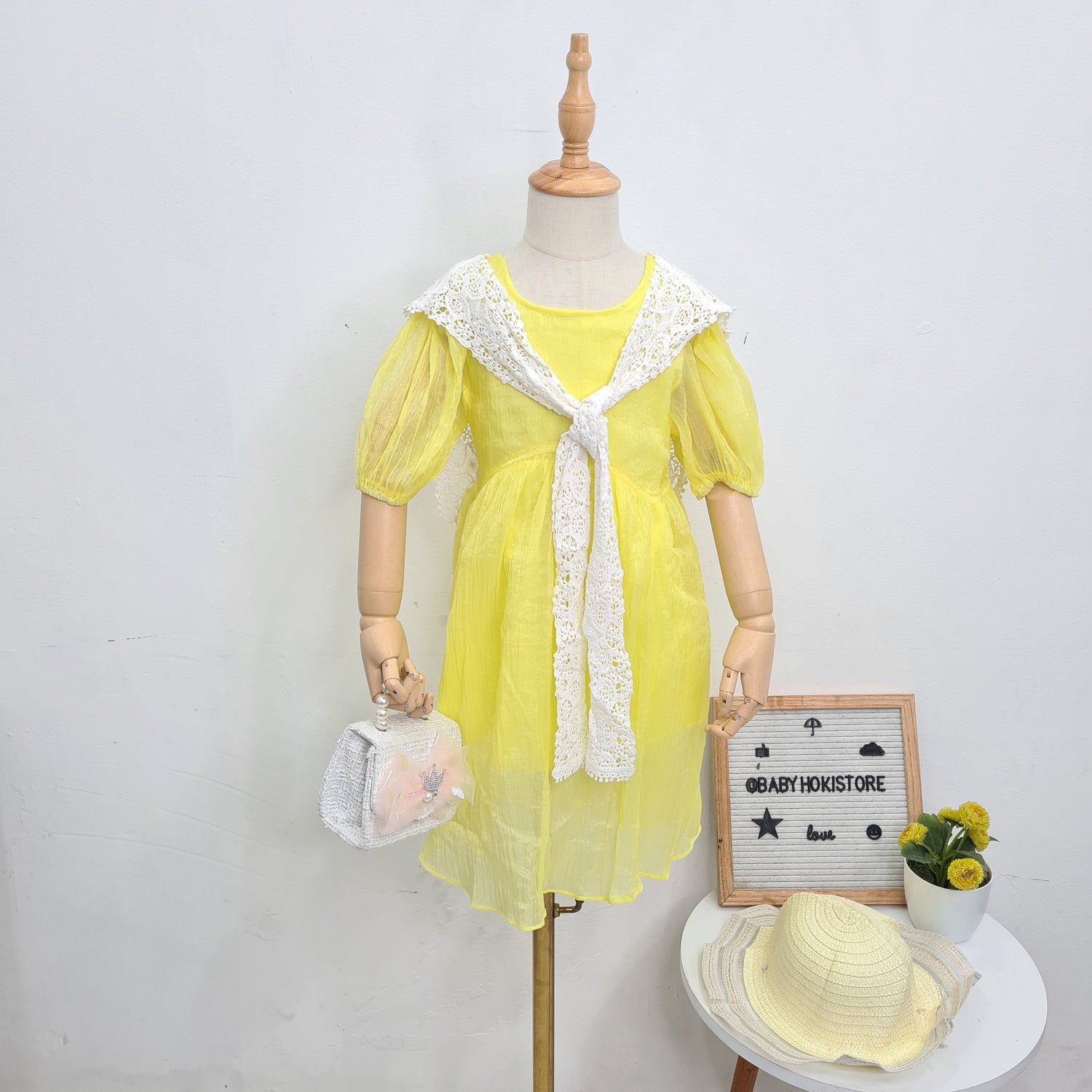 [001386] - Dress Gaun Lengan Pendek Anak Perempuan Gaya Korea - Motif Layered Wrinkles