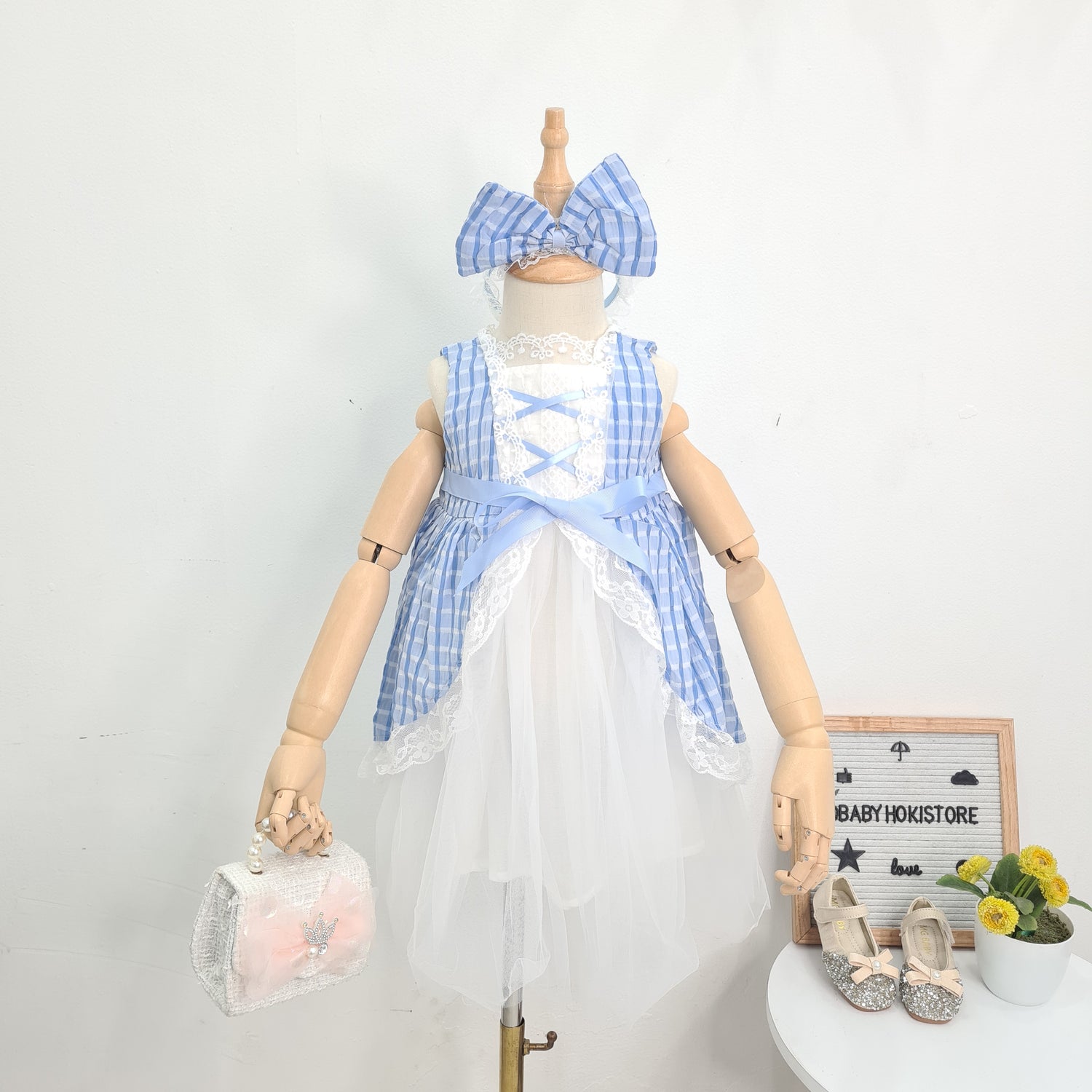 [001385] - Dress Kutung Tutu Formal Pesta Anak Perempuan - Motif Middle Cross