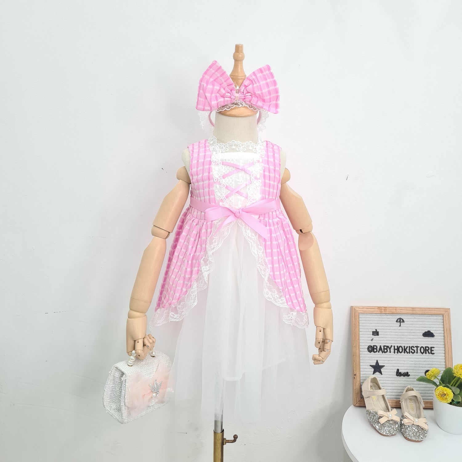 [001385] - Dress Kutung Tutu Formal Pesta Anak Perempuan - Motif Middle Cross