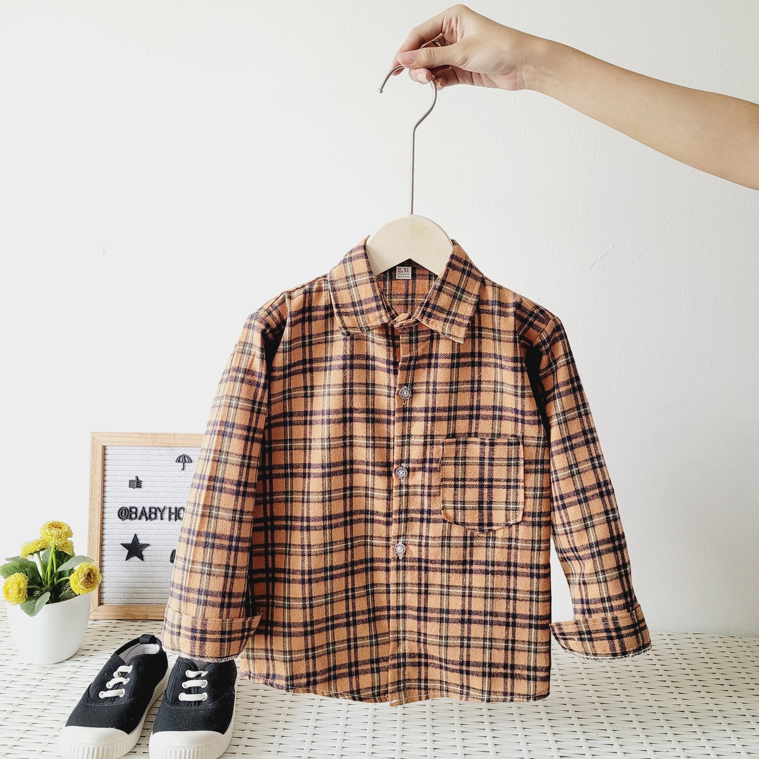 [001422] - Atasan Kemeja Kotak-Kotak Lengan Panjang Anak Cowok - Motif Casual Line