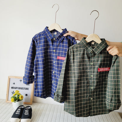 [001420] - Atasan Kemeja Kotak-Kotak Lengan Panjang Anak Cowok - Motif Cool Windowpane