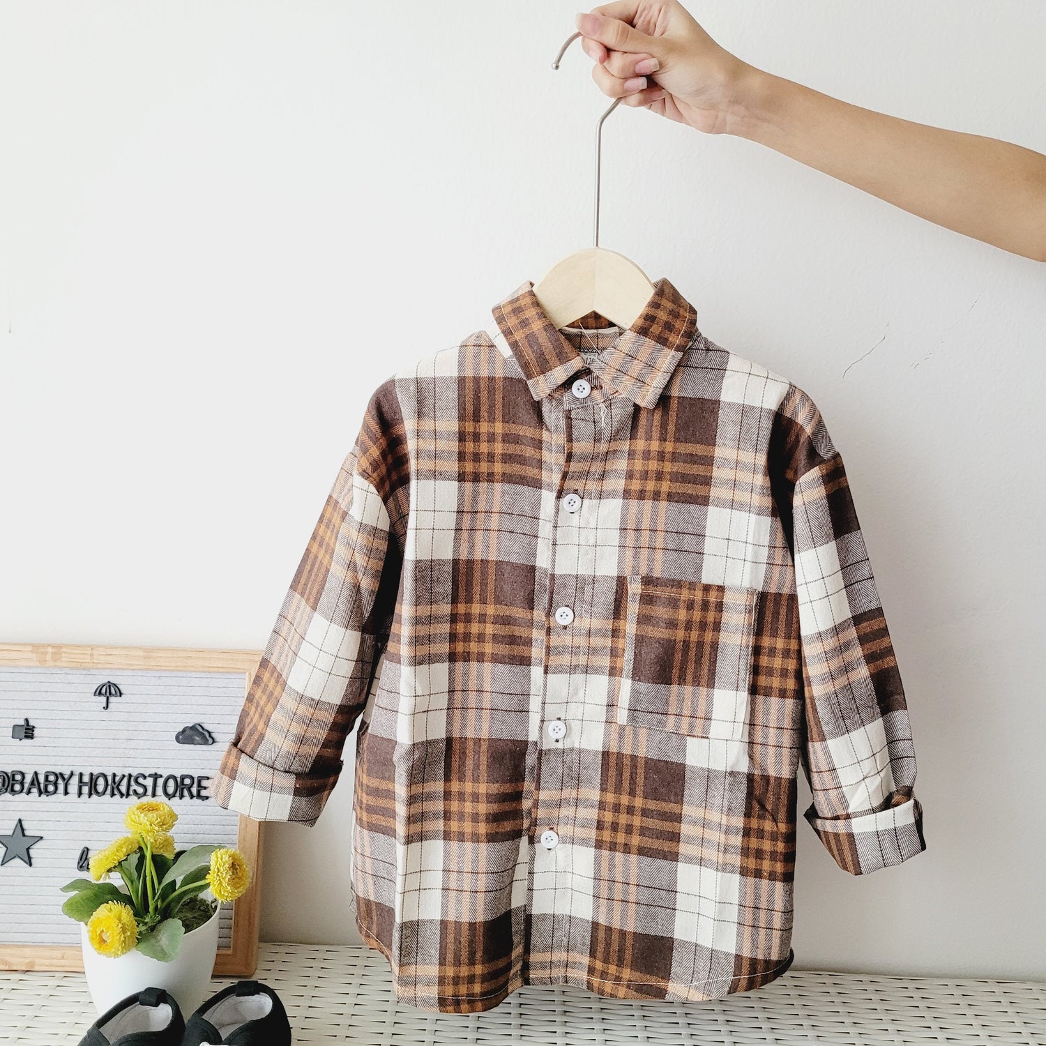 [001420] - Atasan Kemeja Kotak-Kotak Lengan Panjang Anak Cowok - Motif Cool Windowpane