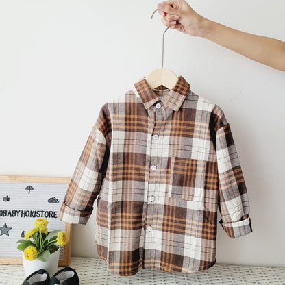 [001420] - Atasan Kemeja Kotak-Kotak Lengan Panjang Anak Cowok - Motif Cool Windowpane