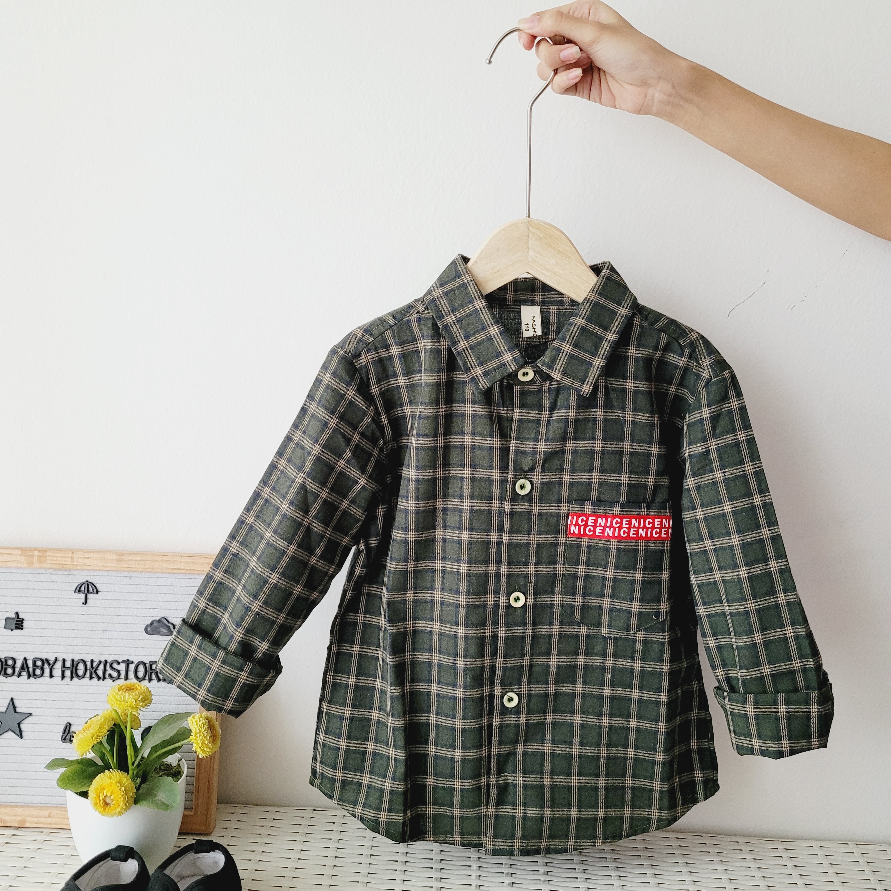 [001420] - Atasan Kemeja Kotak-Kotak Lengan Panjang Anak Cowok - Motif Cool Windowpane