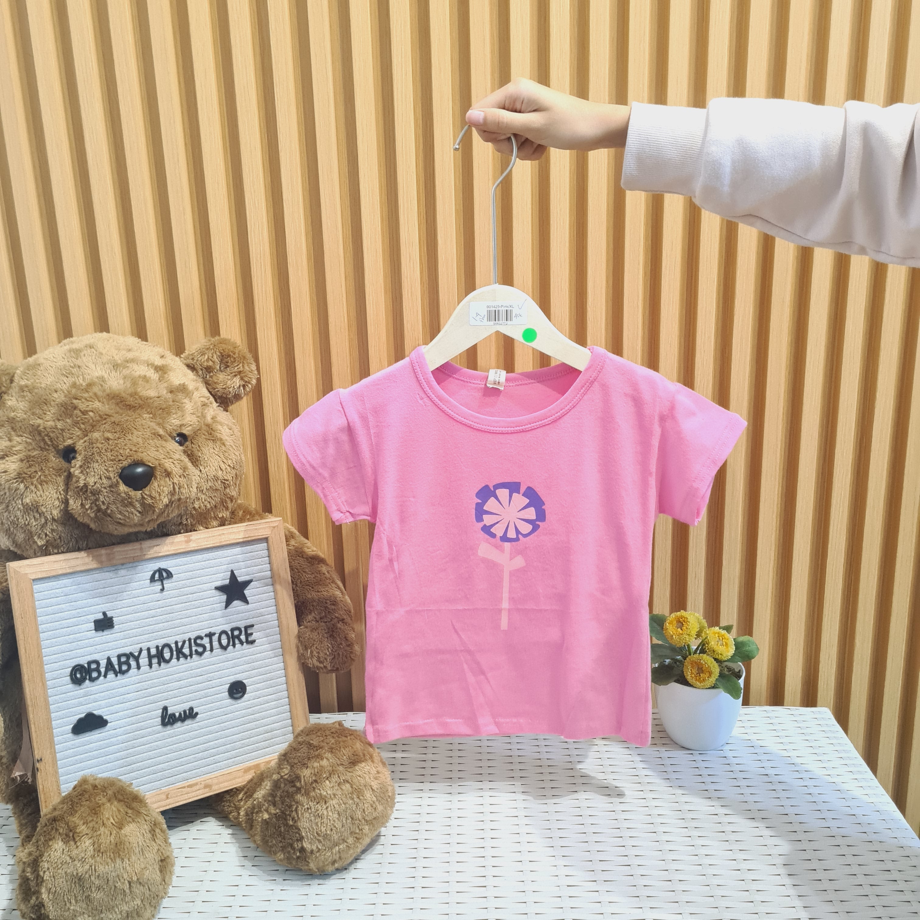 [001429] - Atasan Kaos Lengan Pendek Anak Perempuan - Motif One Flower