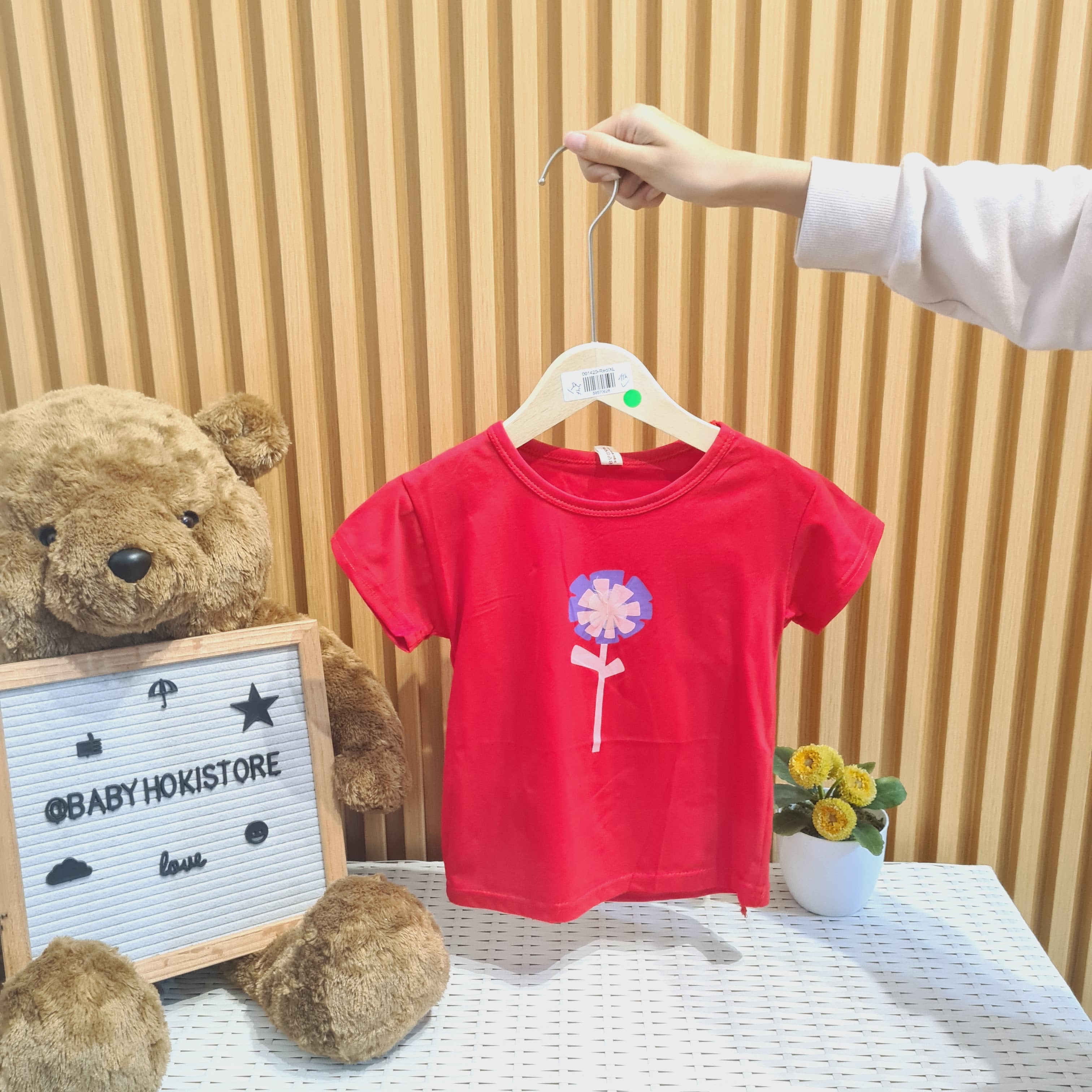[001429] - Atasan Kaos Lengan Pendek Anak Perempuan - Motif One Flower