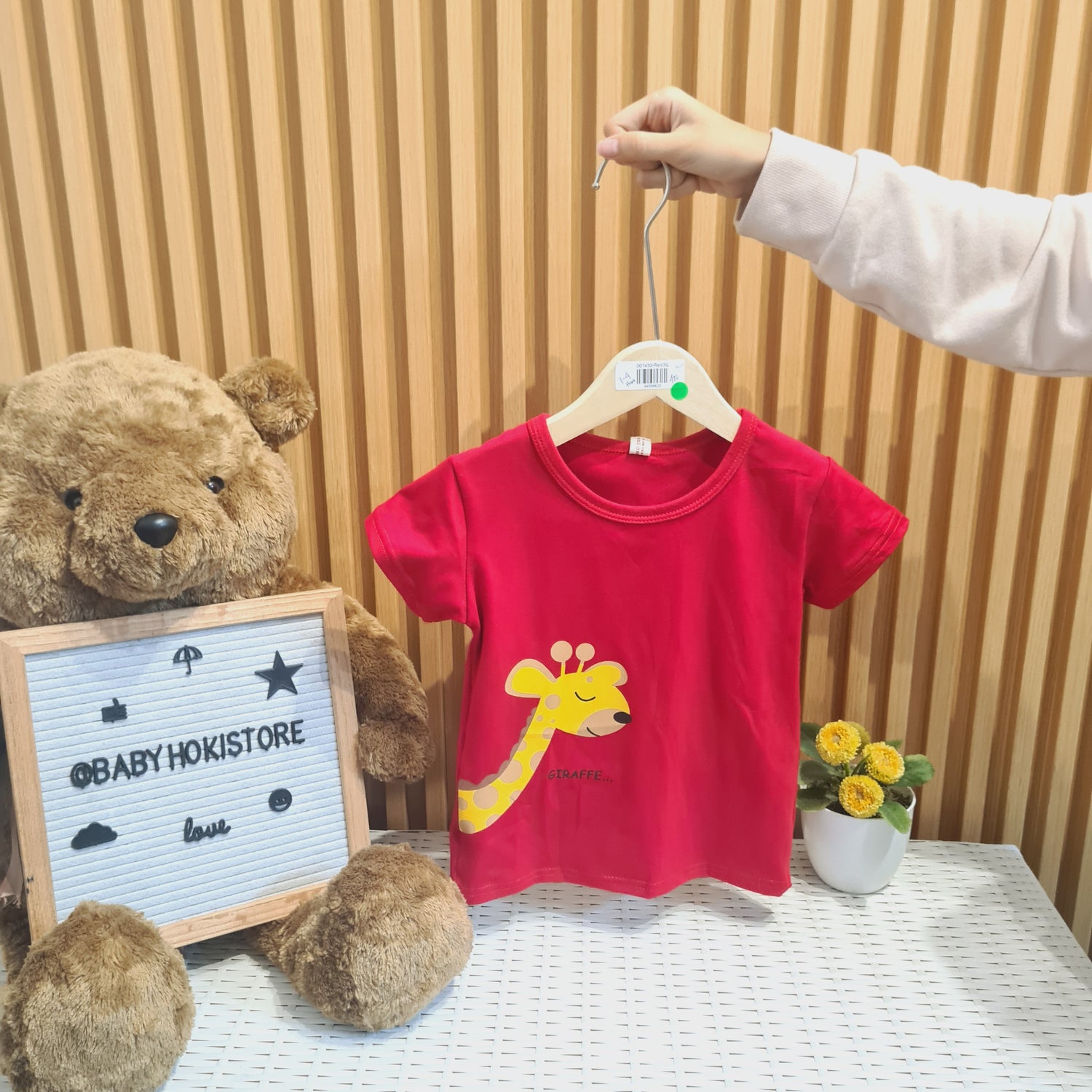 [001430] - Atasan Kaos Lengan Pendek Anak Perempuan - Motif Cute Giraffe