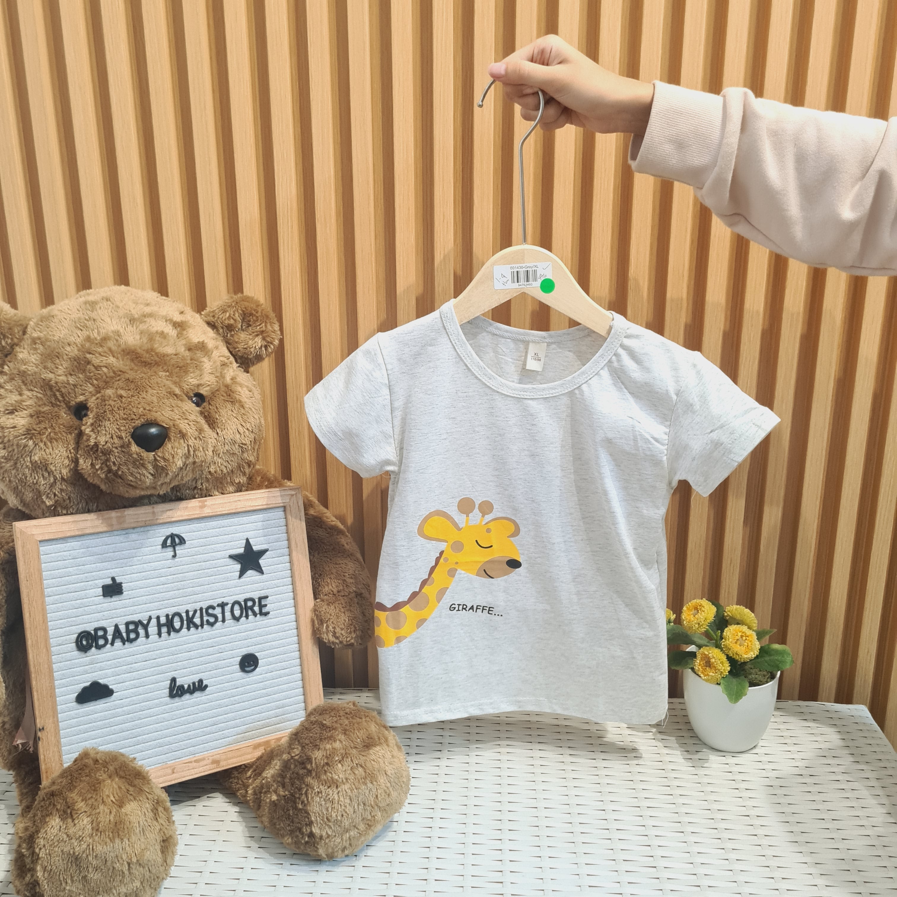[001430] - Atasan Kaos Lengan Pendek Anak Perempuan - Motif Cute Giraffe