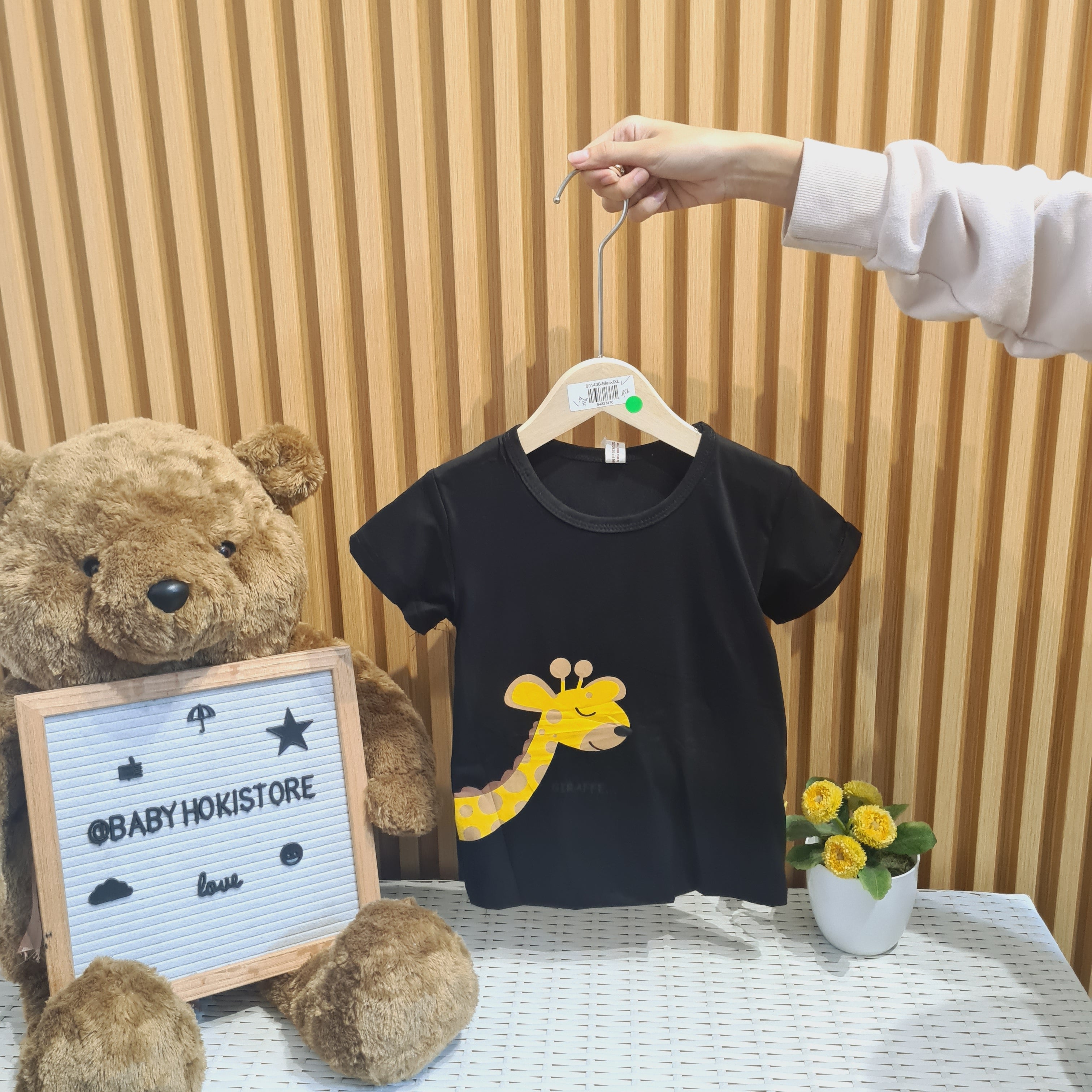 [001430] - Atasan Kaos Lengan Pendek Anak Perempuan - Motif Cute Giraffe