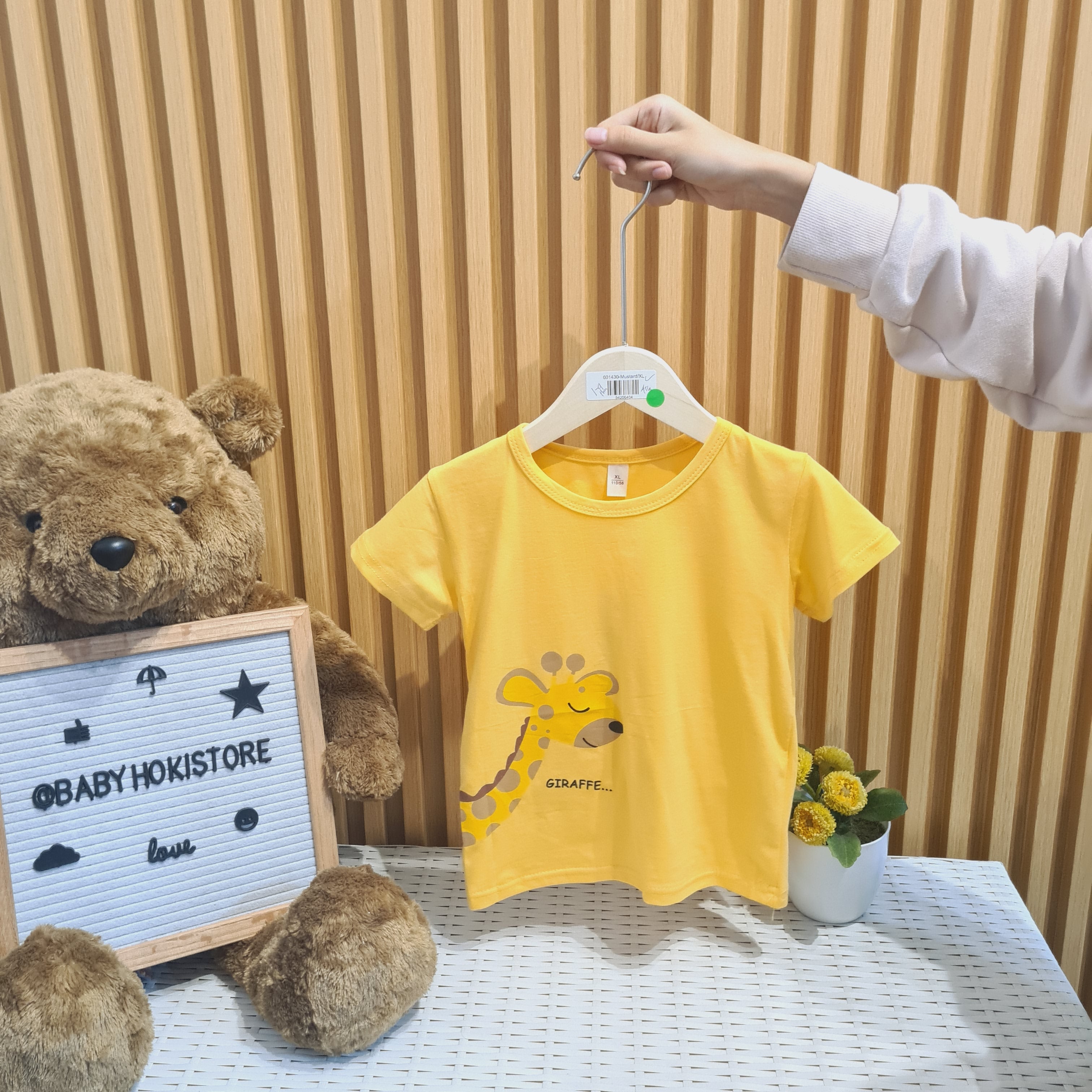 [001430] - Atasan Kaos Lengan Pendek Anak Perempuan - Motif Cute Giraffe