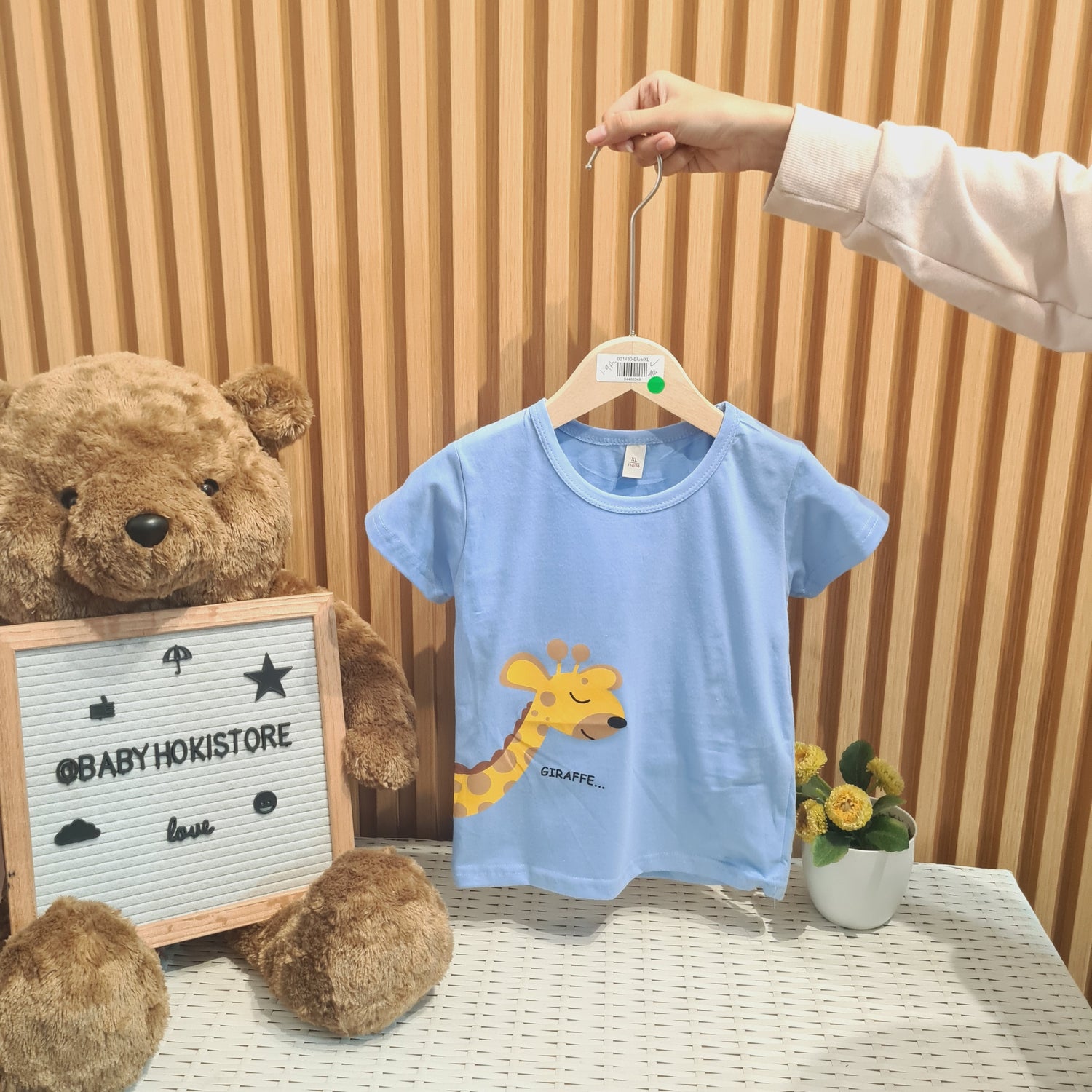 [001430] - Atasan Kaos Lengan Pendek Anak Perempuan - Motif Cute Giraffe