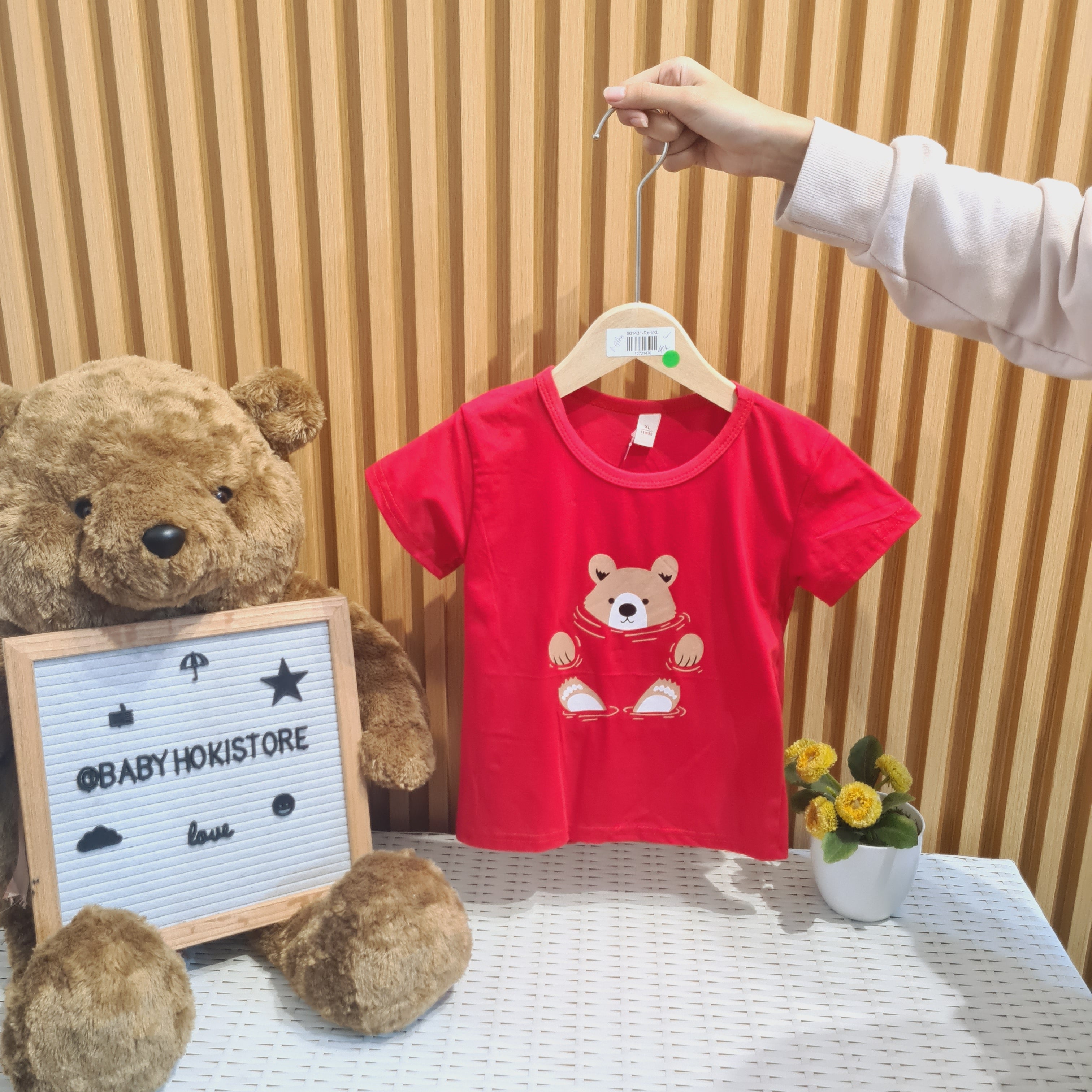 [001431] - Atasan Kaos Lengan Pendek Anak Cewek Cowok - Motif Floating Bear