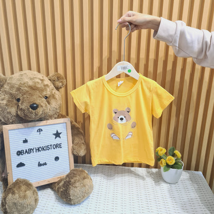 [001431] - Atasan Kaos Lengan Pendek Import Anak Cewek Cowok - Motif Floating Bear