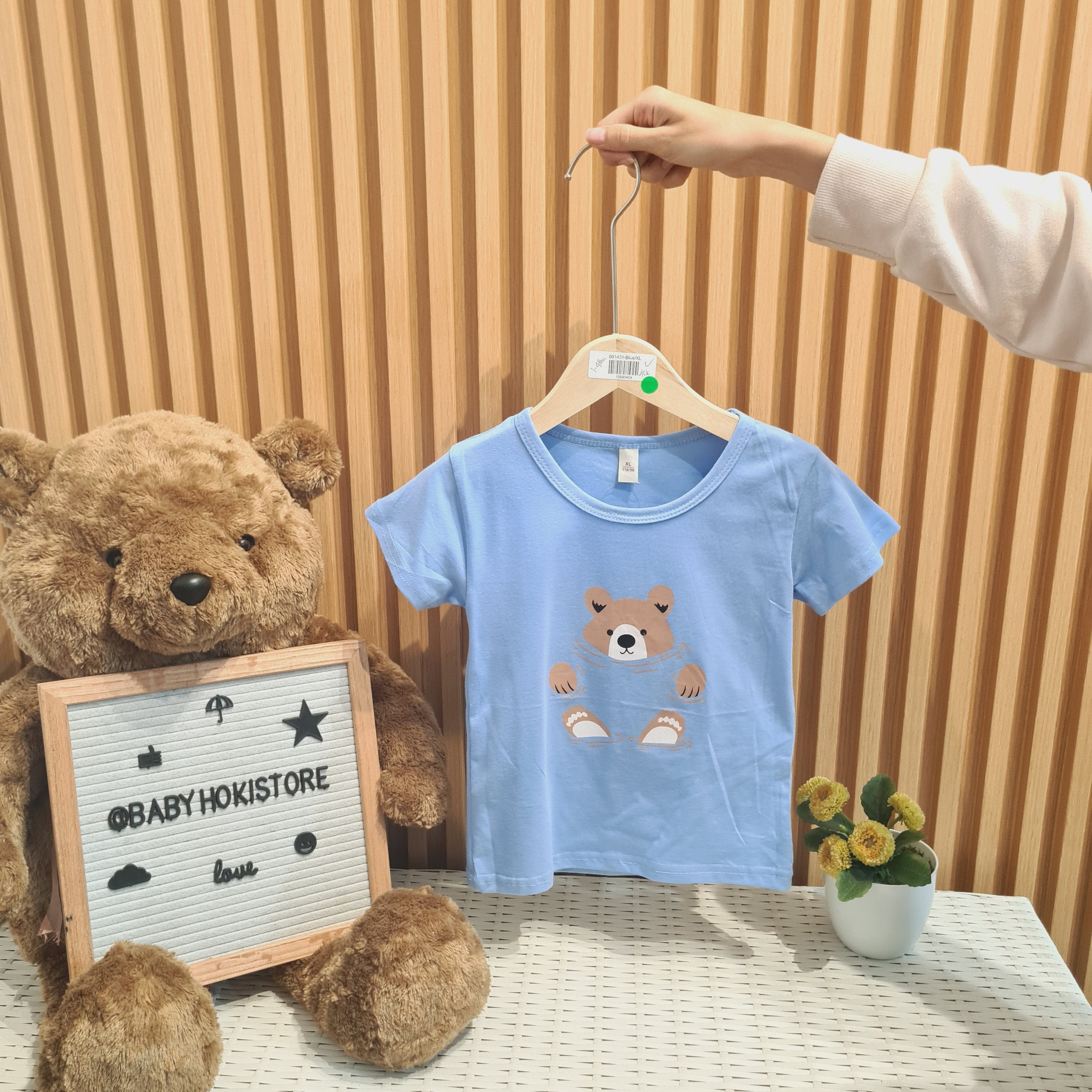 [001431] - Atasan Kaos Lengan Pendek Anak Cewek Cowok - Motif Floating Bear