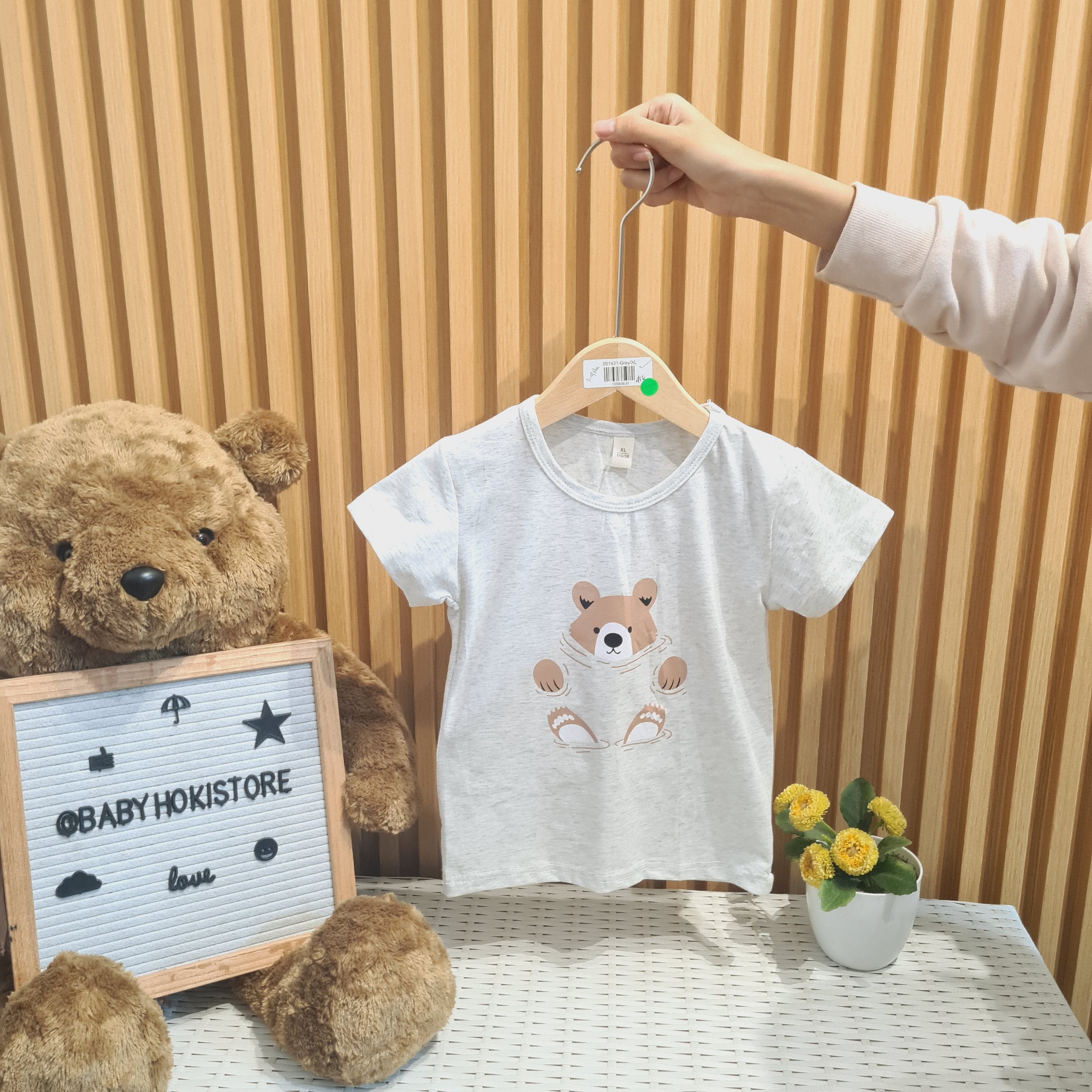 [001431] - Atasan Kaos Lengan Pendek Anak Cewek Cowok - Motif Floating Bear