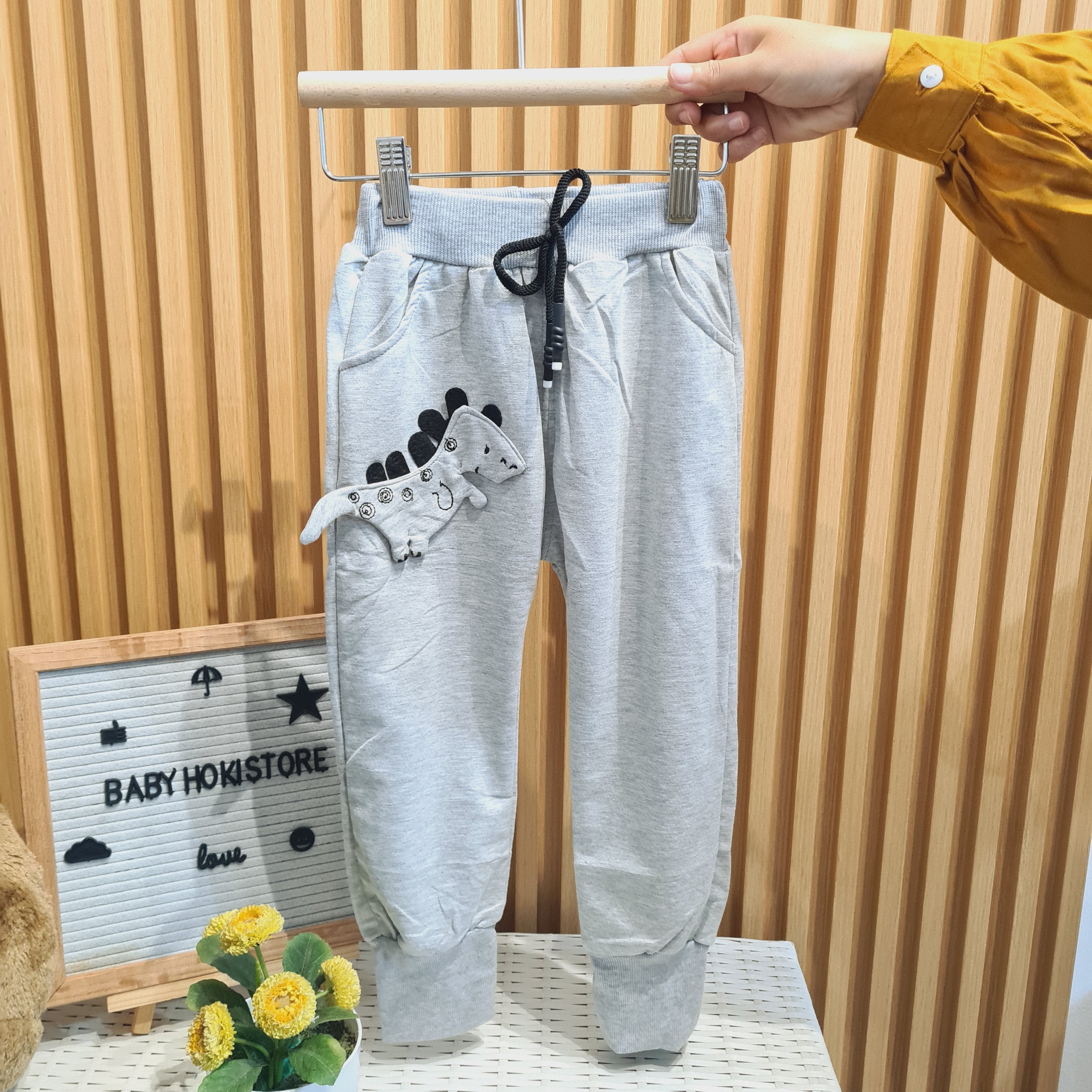 [001437] - Bawahan 3D Celana Panjang Jogger Anak Laki-Laki - Motif Dino Knee