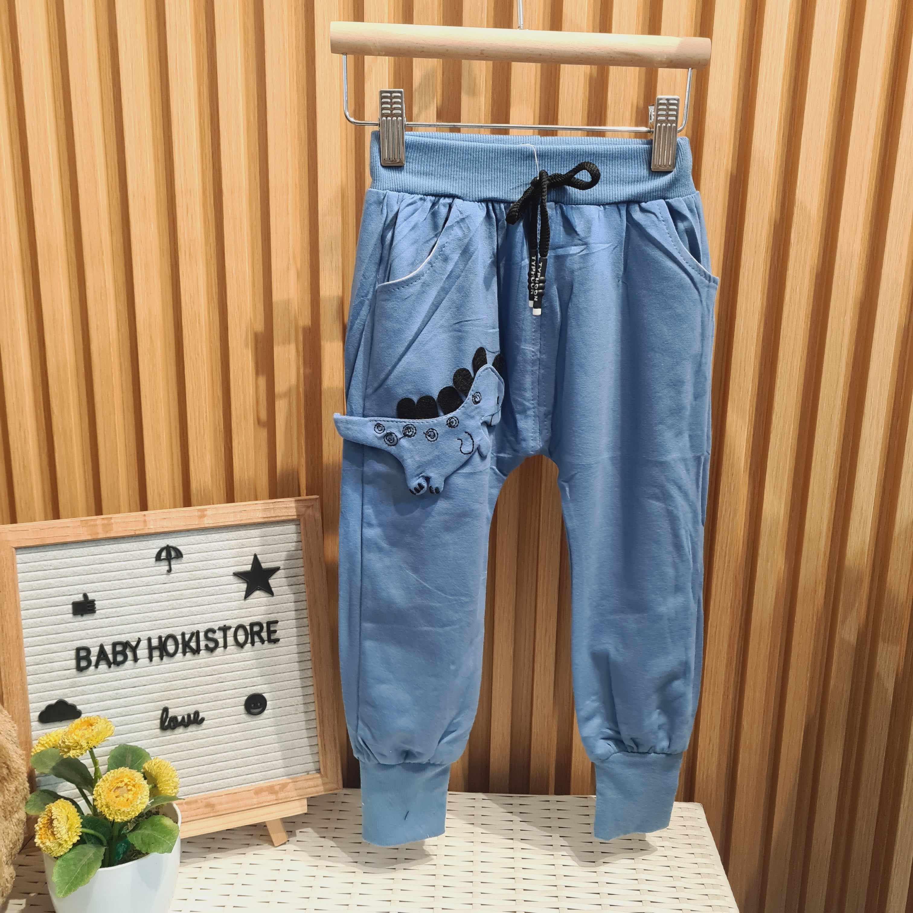 [001437] - Bawahan 3D Celana Panjang Jogger Anak Laki-Laki - Motif Dino Knee