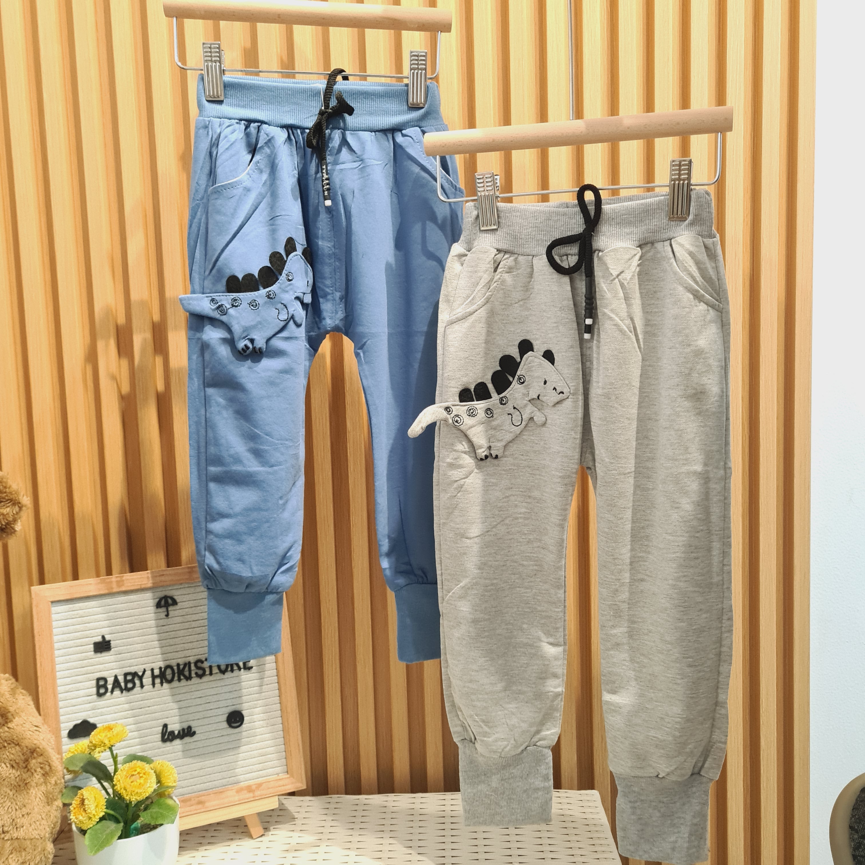[001437] - Bawahan 3D Celana Panjang Jogger Anak Laki-Laki - Motif Dino Knee