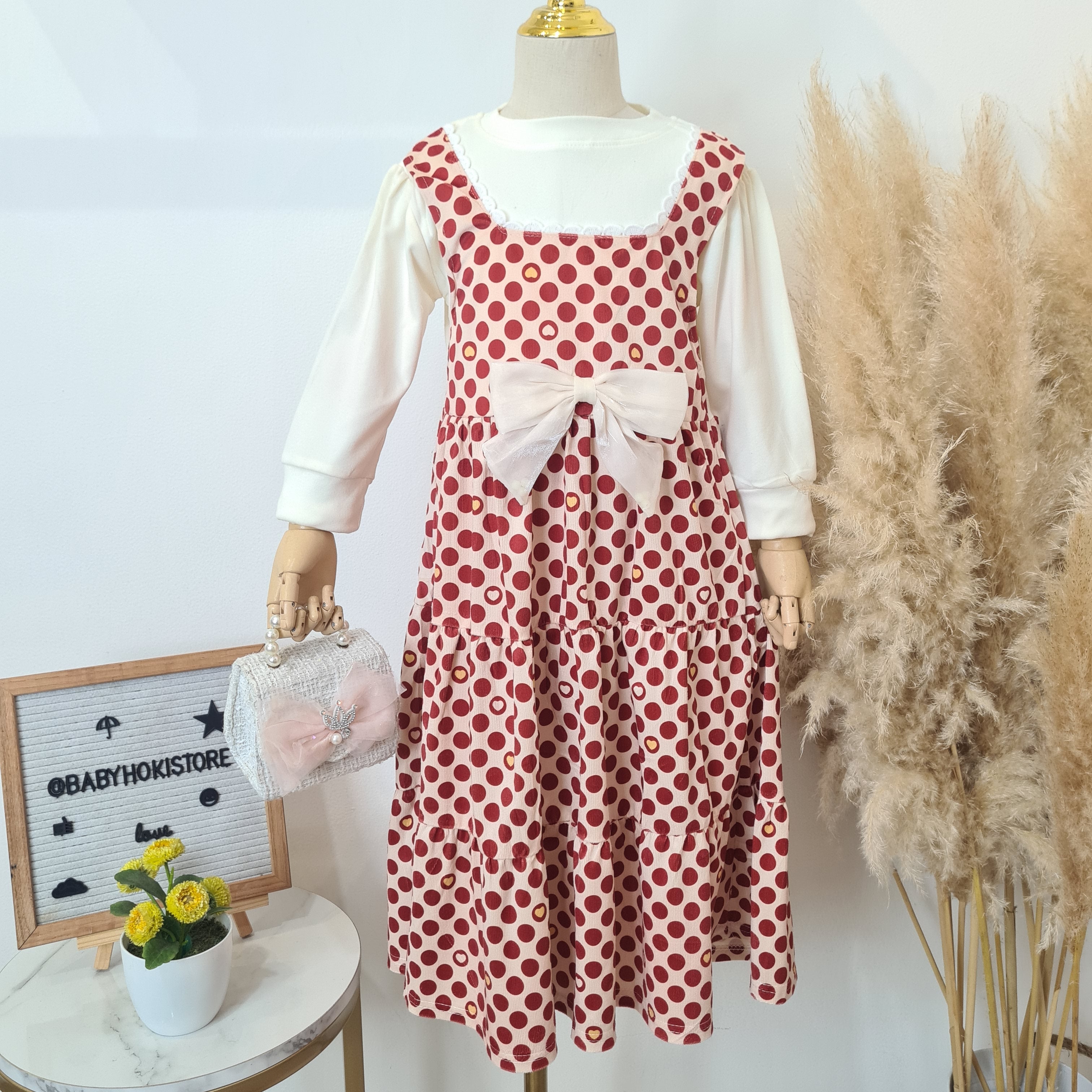 [001466] - Dress Gamis Pita Anak Perempuan - Motif Polkadot Pattern