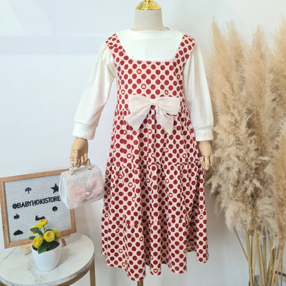 [001466] - Dress Gamis Pita Anak Perempuan - Motif Polkadot Pattern