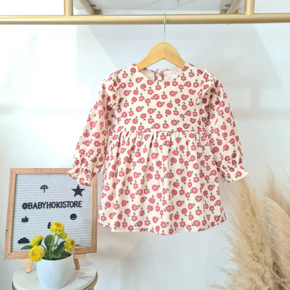 [001470] - Dress Lengan Panjang Anak Perempuan - Motif Garden Flowers