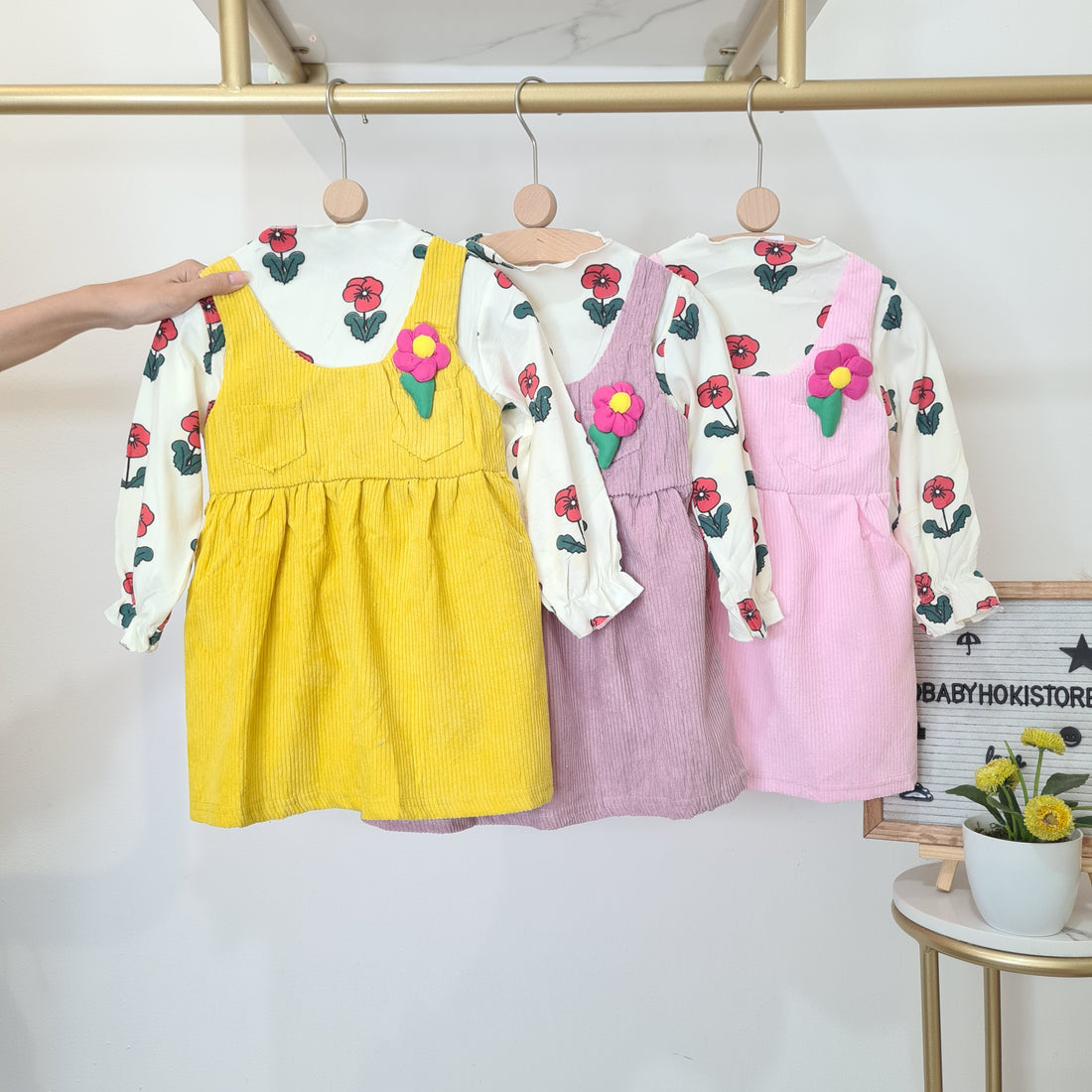 SALE [001468-RIJEK MINOR ADA BERCAK KUNING DI ATASANNYA] - Dress Anak Perempuan - Motif Flowers