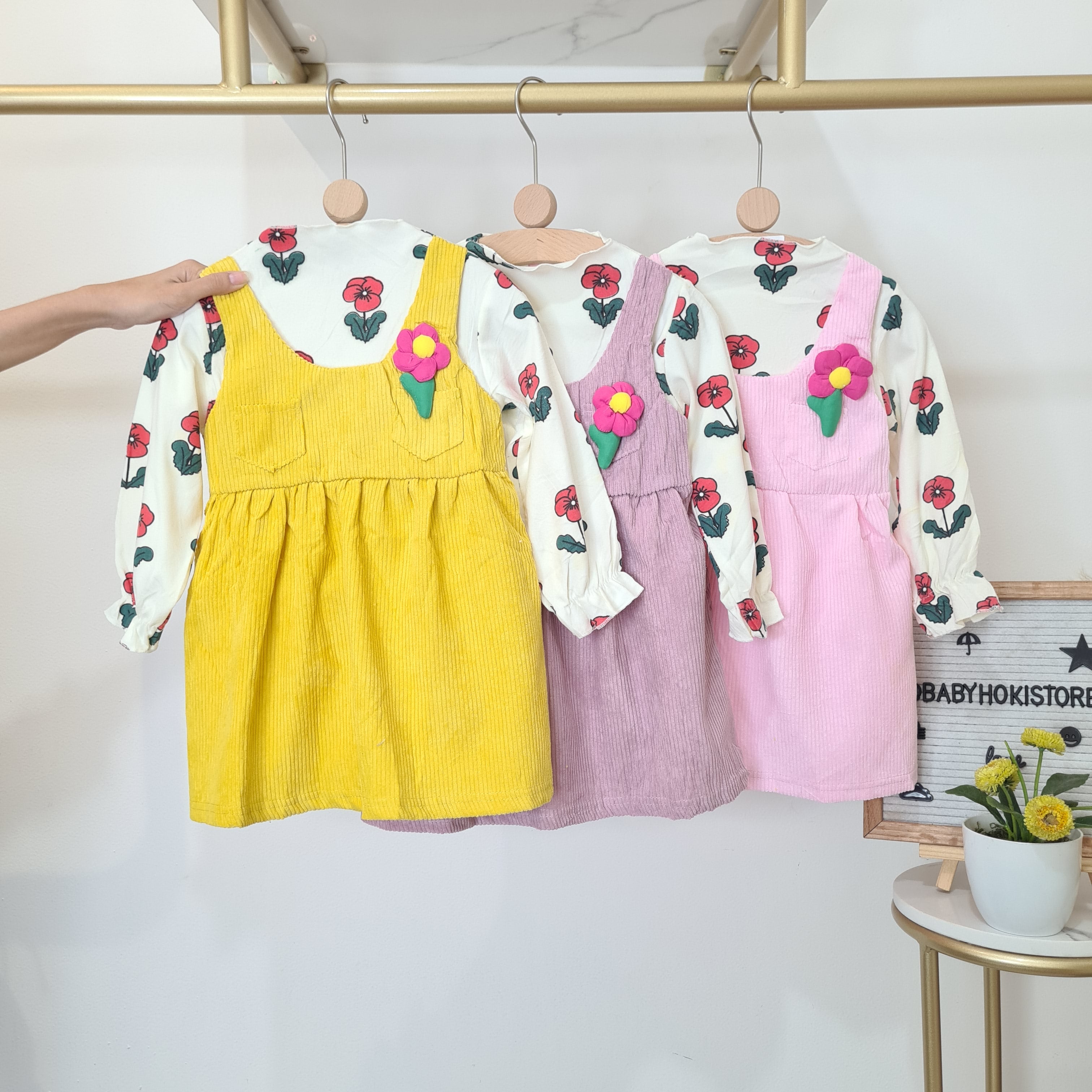 SALE [001468-RIJEK MINOR ADA BERCAK KUNING DI ATASANNYA] - Dress Anak Perempuan - Motif Flowers