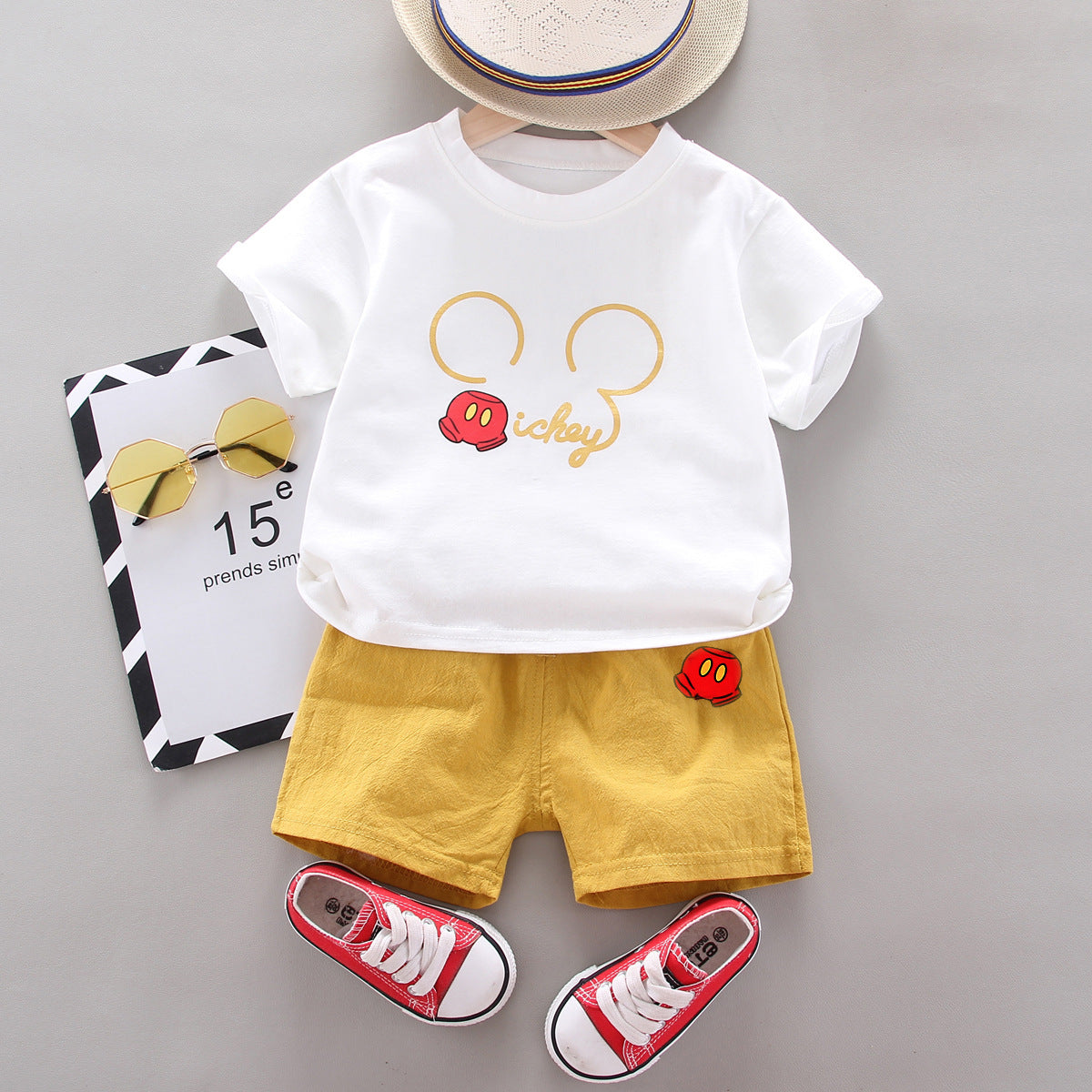 [368199-WHITE] - Baju Setelan Keren Anak - Motif This is Mickey