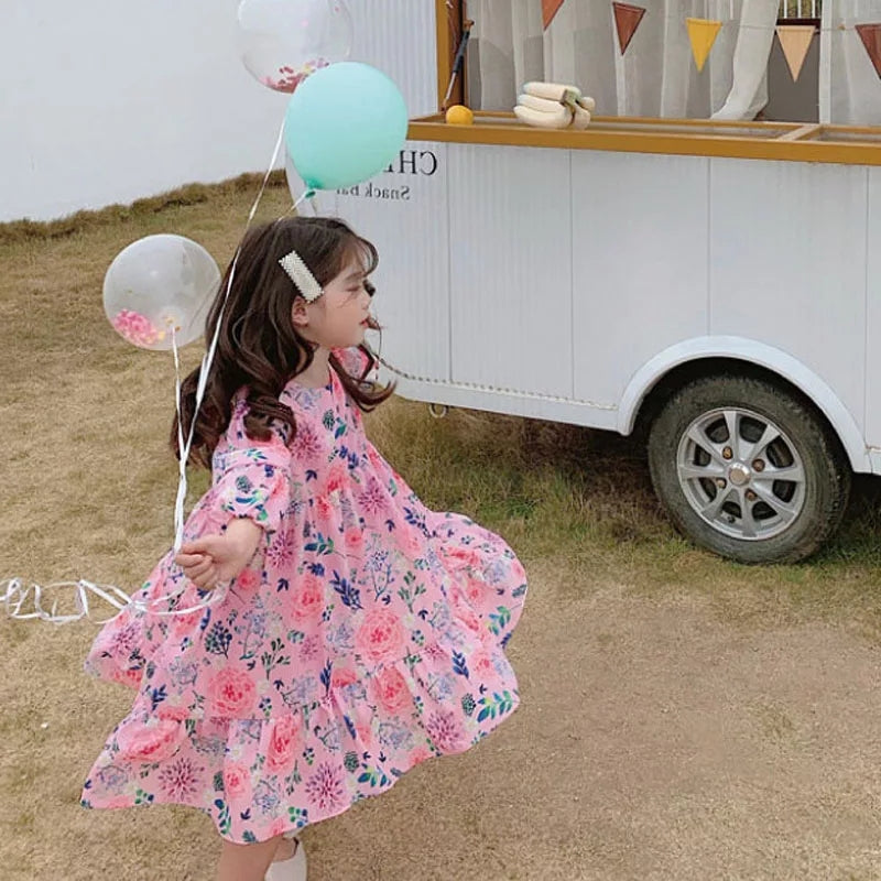 [507369] - Dress Fashion Anak Perempuan - Motif Flower