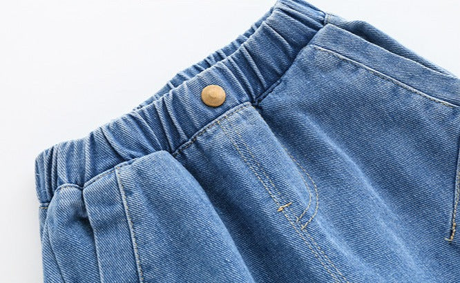 [513604] - Bawahan Celana Panjang Jeans Polos Anak Laki-Laki - Motif Side Curved