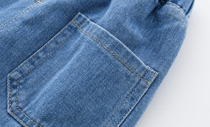 [513604] - Bawahan Celana Panjang Jeans Polos Anak Laki-Laki - Motif Side Curved