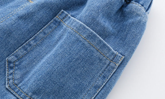 [513604] - Bawahan Celana Panjang Jeans Polos Import Anak Laki-Laki - Motif Side Curved