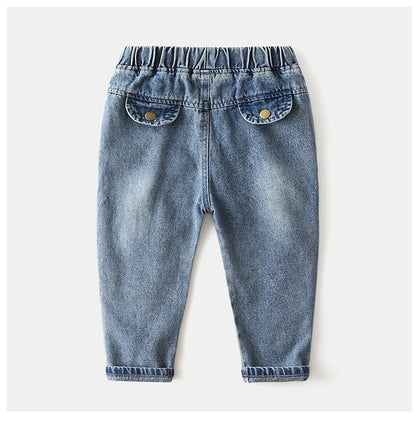 [119364] - Bawahan Celana Panjang Jeans Import Anak Cowok - Motif Plain Line