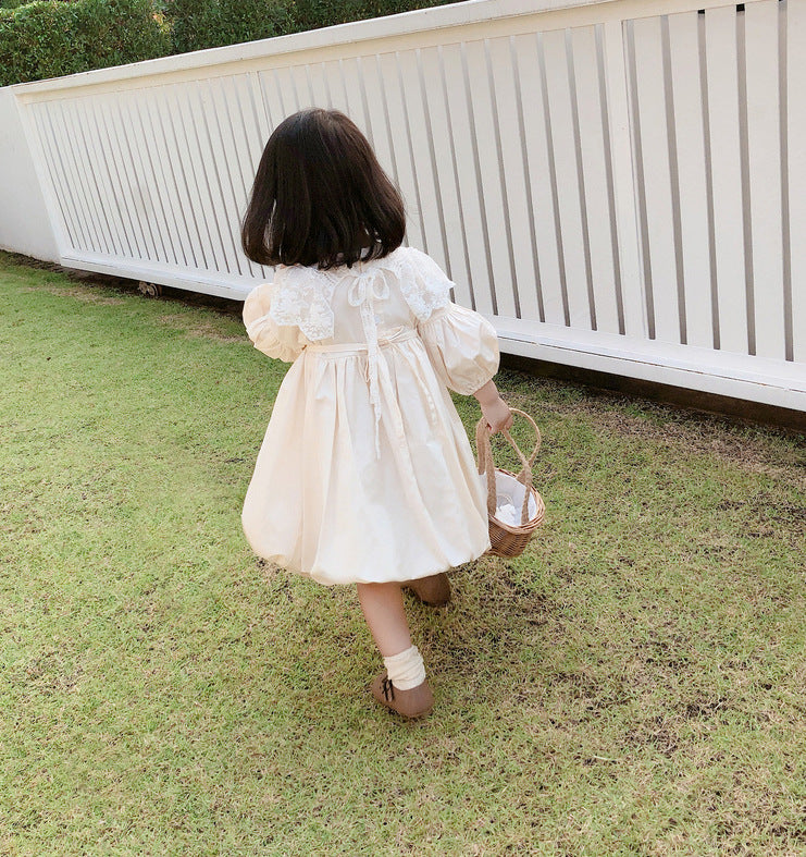 [507185] - Dress Fashion Anak Perempuan Import - Motif Flower Lace