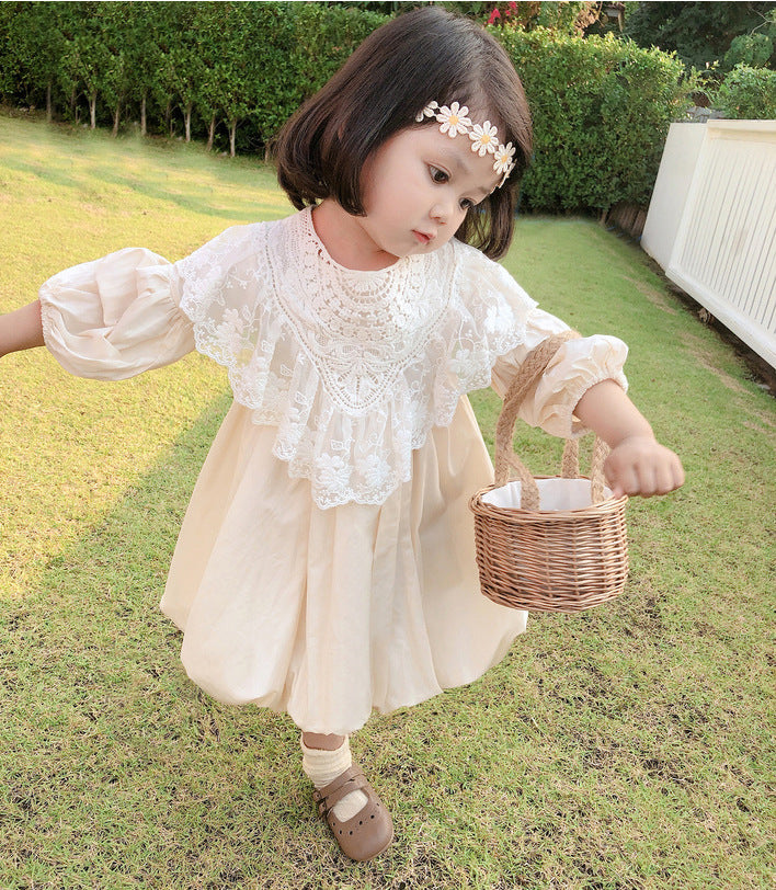 [507185] - Dress Fashion Anak Perempuan Import - Motif Flower Lace