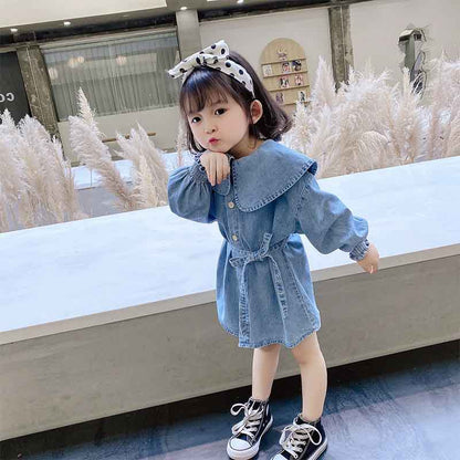 [507186] - Dress Fashion Anak Perempuan - Motif Denim Fashion