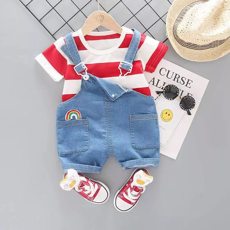 [368562] - Setelan Overall Fashionable - Motif Mini Rainbow