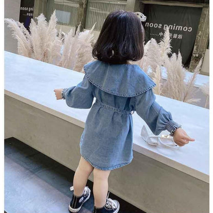 [507186] - Dress Fashion Anak Perempuan - Motif Denim Fashion