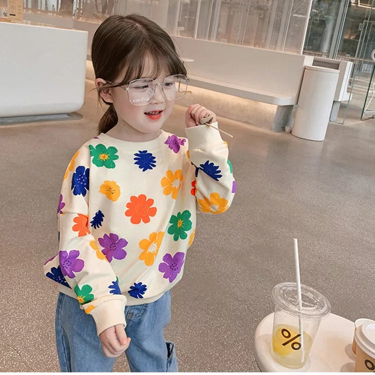 [507495] - Atasan Sweater Fashion Anak Perempuan - Motif Beautiful Flower