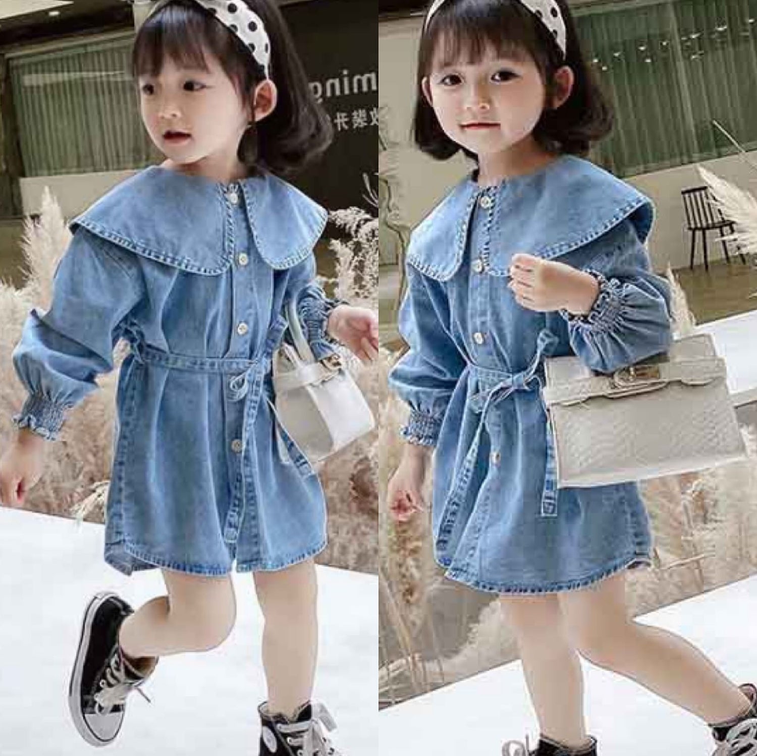 [507186] - Dress Fashion Anak Perempuan - Motif Denim Fashion