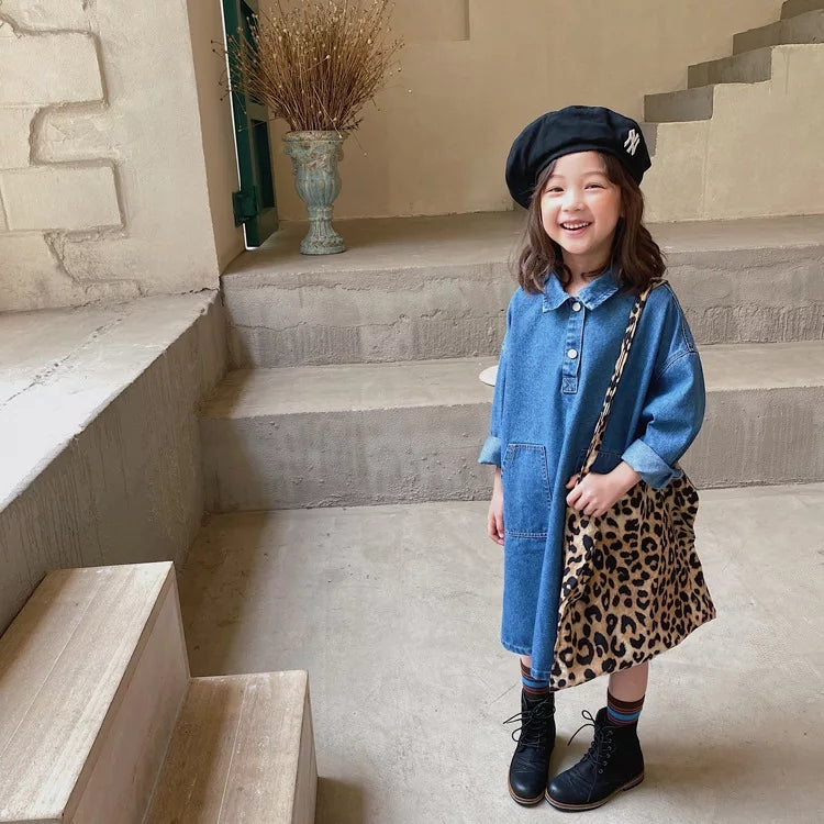 [507385] - Dress Fashion Anak Perempuan - Motif Denim