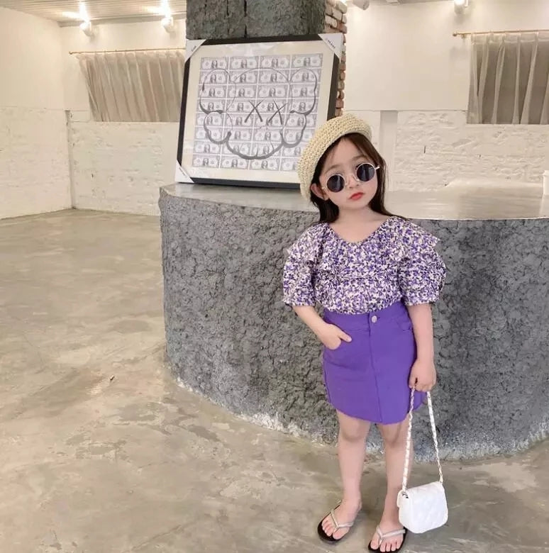 [363385] - Setelan Blouse Fashion Anak Perempuan - Motif Flower Rope