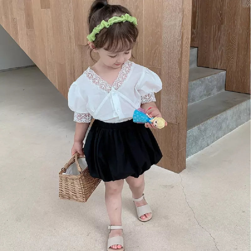 [507347] - Setelan Blouse Anak Perempuan - Motif Lace Collar